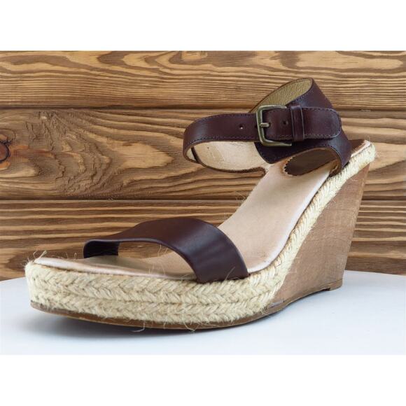 J.CREW Size 8 Platform Heel Brown Leather M Width‎ - Picture 1 of 11